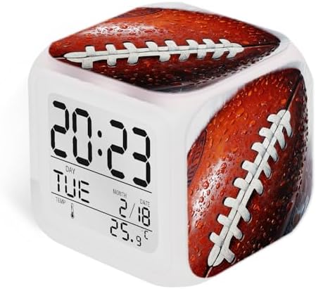 Rugby Ball Alarm Clock with LED Nightlight