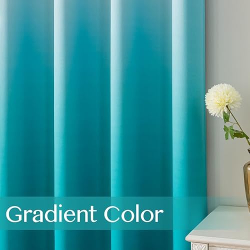 WUBODTI Blackout Teal Curtains 2 Panels 42x84 Inch