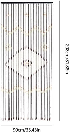 Wood Beaded Curtain with 31 Lines for Home Decor