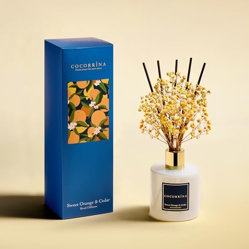 COCORRINA Reed Diffuser Sweet Orange Cedar 67 Fl Oz Set