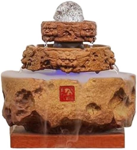 Yellow Ceramic Indoor Fountain Meditation Decor