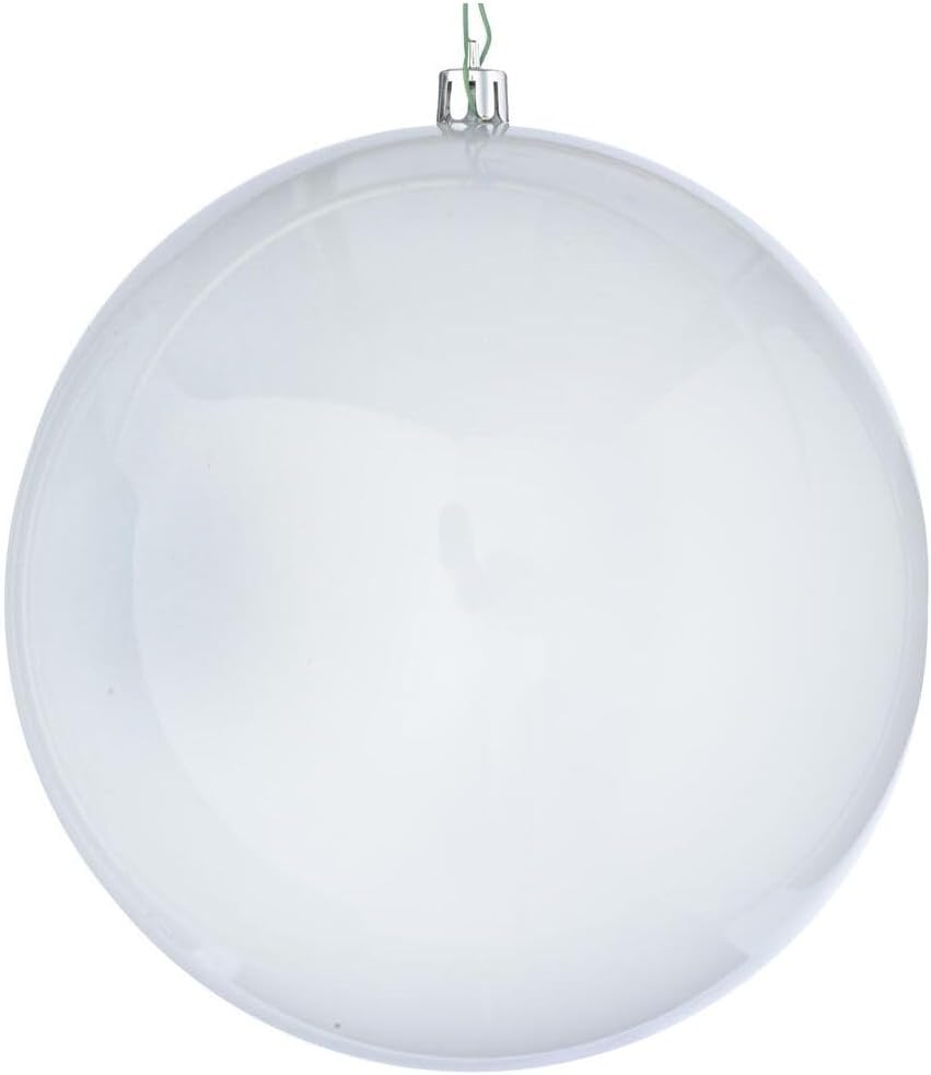 Vickerman 6 Inch White Pearl UV Drilled Ball Ornament 4 per Bag