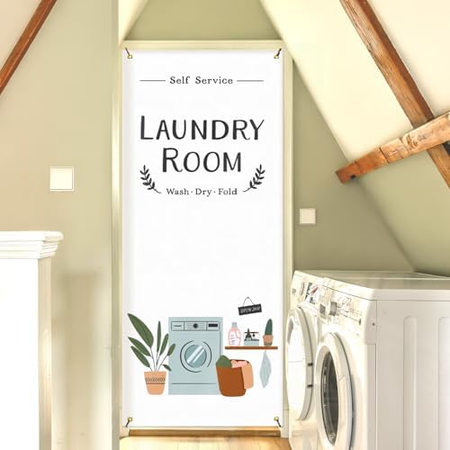 Likjad Landry Room Door Cover Decorations 35x79 Inch