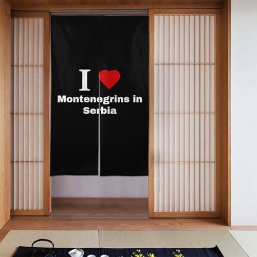 I Love Montenegrins Blackout Curtains for Doorway Bedroom Kitchen 34x56in Panels