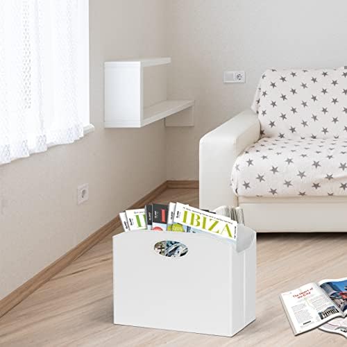 EZDeco Foldable Magazine Holder Floor PU Leather Organizer