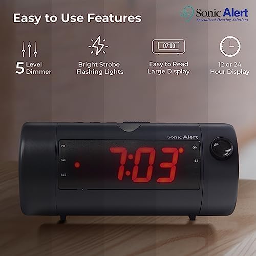 Sonic Blast Digital Alarm Clock - Loud Alarm for Heavy Sleepers