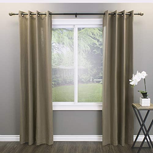 Decopolitan Marble Ball Single Curtain Rod Set Brown 36-72 Inches