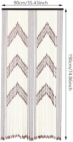Oiveinya Bamboo Wood Beaded Curtain 52 Strings