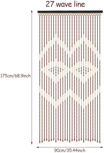 CNCEST Wooden Bead Curtain 90x175cm 27 Lines