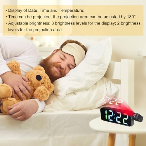 Uxcell Digital Alarm Clock with Rainbow Projection
