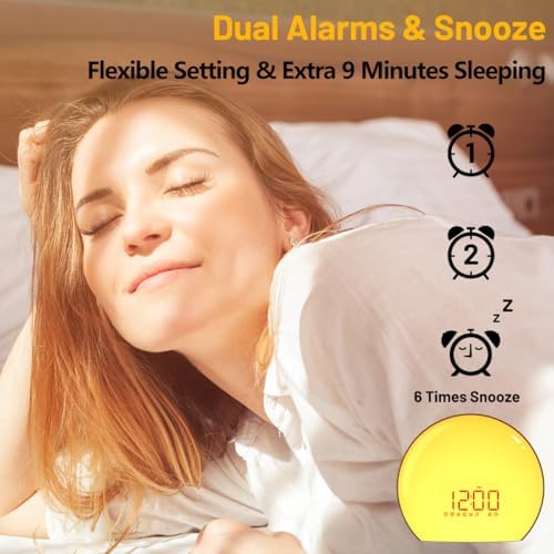 Magicteam Sunrise Alarm Clock with Night Light and Soothing Sounds