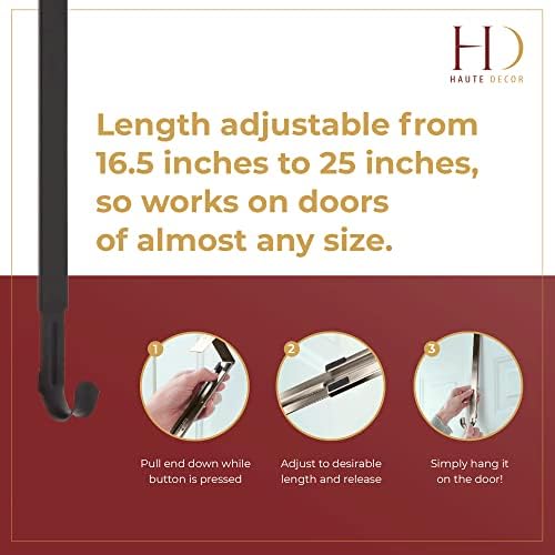 Haute Decor Adjustable Length Wreath Hanger - 20 Lb Capacity