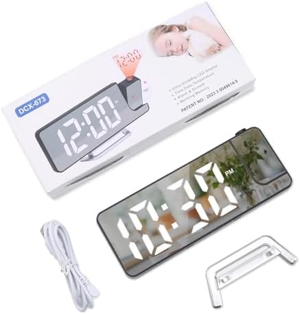 KeeKit LED Projection Alarm Clock with 79in Display