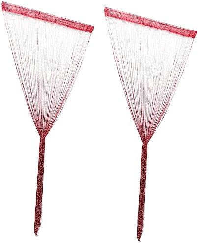 Silver Silk String Curtains for Doorway Boho Room Divider