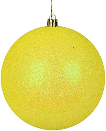 Vickerman 24 Yellow Glitter Ball Christmas Ornament 24 Pack