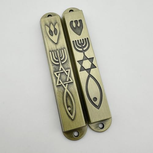 Modern Door Mezuzahs 2 Pcs Metal Decor