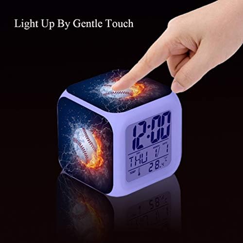Cointone Led Alarm Clock Baseball Design for Unisex Adults Kids Birthday Gift