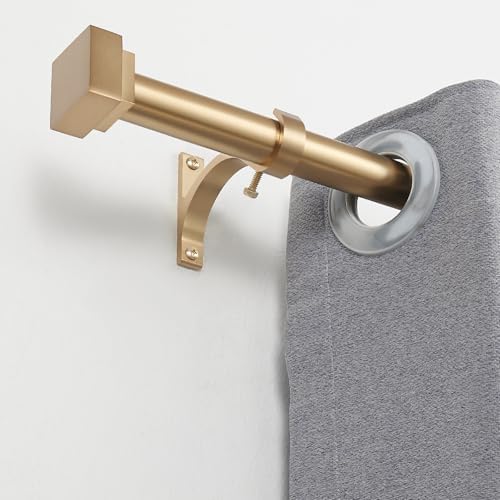 YuMierle Single Curtain Rods 72-144 Inch Warm Gold