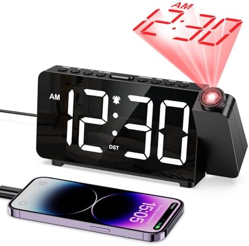 KeeKit Projection Alarm Clock with Rotatable Display
