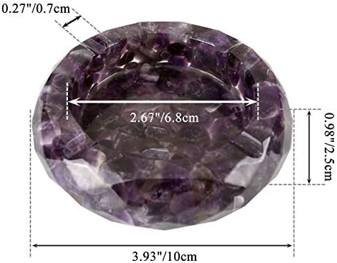 Yoption Amethyst Crystal Ashtray with Tumbled Stones