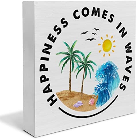 YIDOU Rustic Beach Wood Box Decor Sign