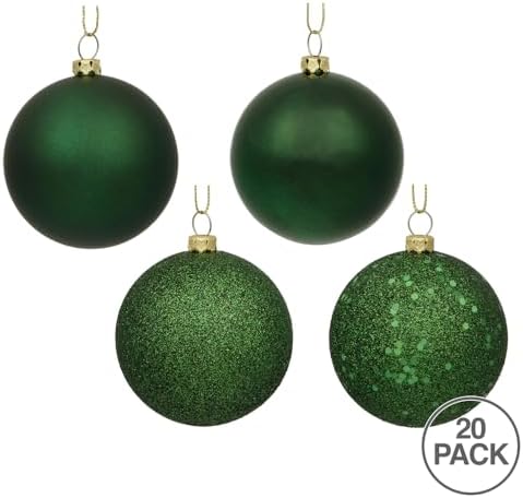 Vickerman 275 Inch Emerald 4 Finish Ball Ornament 20 Pack