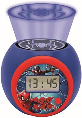 LEXiBOOK Marvel Spider-Man Projector Alarm Clock with Snooze and Night Light
