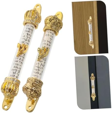 Cabilock 2pcs Metal Mezuzah Scroll for Jewish Home Decor