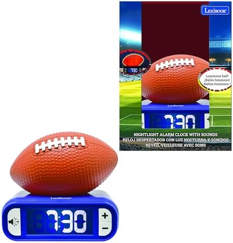 LEXiBOOK American Football Night Light Alarm Clock