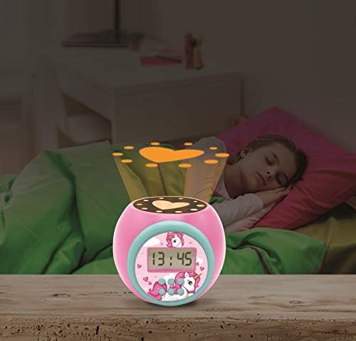 LEXiBOOK Unicorn Projector Alarm Clock with Night Light