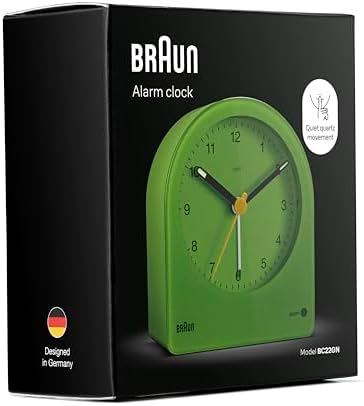 Braun Classic Analogue Alarm Clock with Snooze and Continuous Backlight