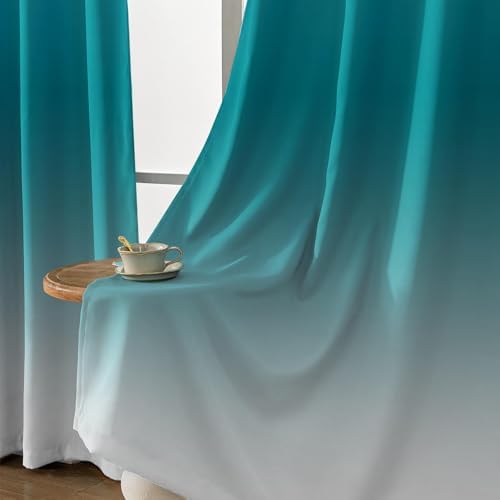WUBODTI Blackout Teal Curtains 2 Panels 42x84 Inch