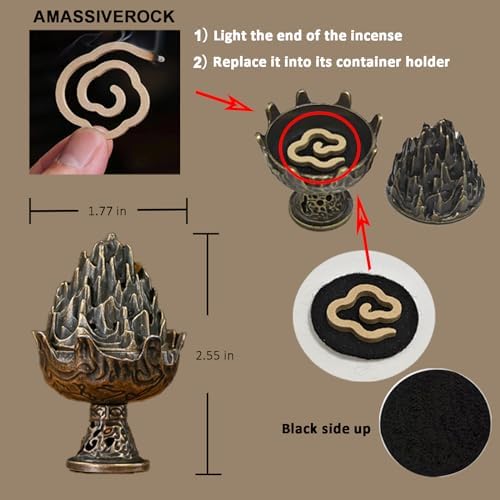 AmaSiverRock Dragons Blood Coils Incense 42PCS Spiral Holder
