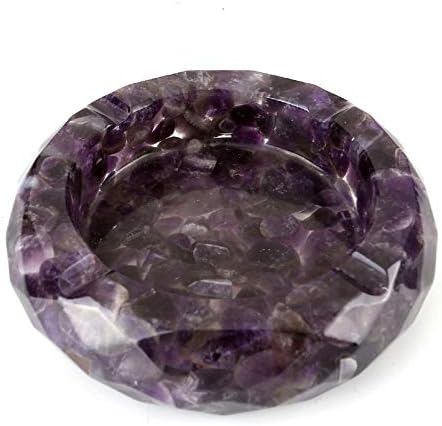 Yoption Amethyst Crystal Ashtray with Tumbled Stones