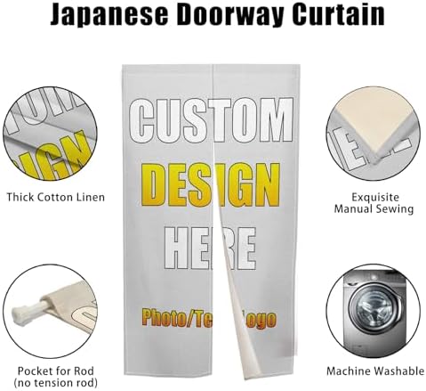 Customize Doorway Curtain with Photo Text Logo Noren