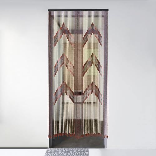 Bamboo Beaded Curtain Door Divider 75x35 Brown 52 Strands