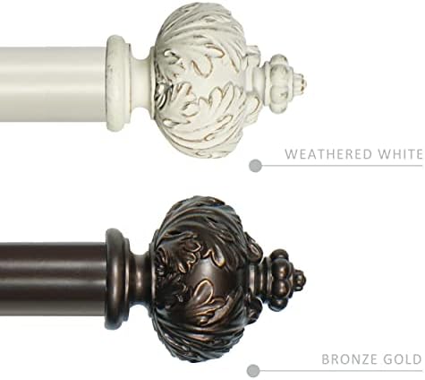 Rydenia 1 Inch Curtain Rod with Bronze Gold Finials