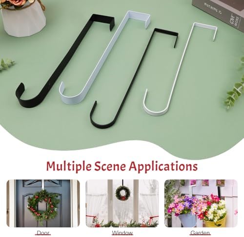 12 Inch Narrow White Wreath Hanger for Front Door