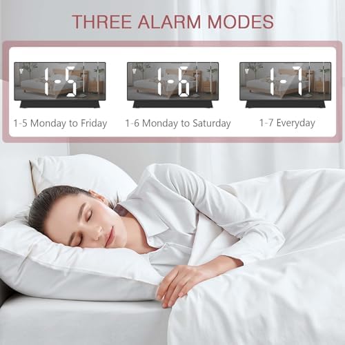 LOFICOPER 78 Inch Projection Alarm Clock with Mirror and USB Charging