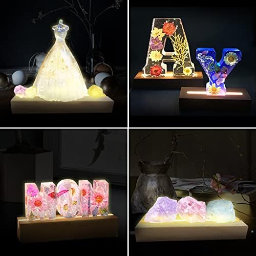 2 Pcs 1181 Inch Wooden LED Light Display Pedestal with USB Switch