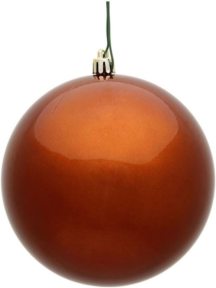 Vickerman 3 Inch Plastic Ball Ornaments Candy Copper Set of 12
