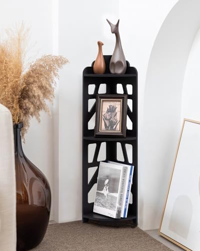Corner Shelves Waterproof Black 3 Tier Storage Stand