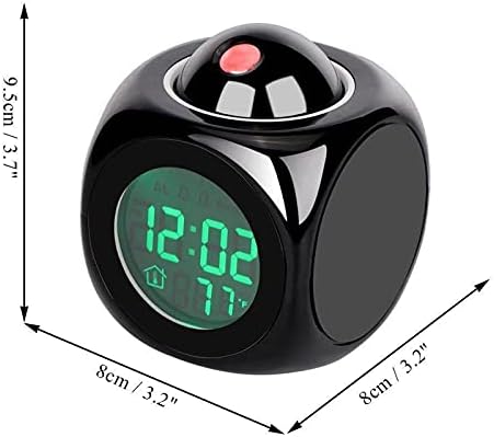 Voice Talking LED Time Temperature Alarm Clock for Bedroom and Office - Black