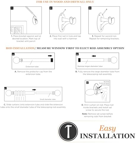 Kenney KNM75512 Decorative Window Curtain Rod with Scroll Ends