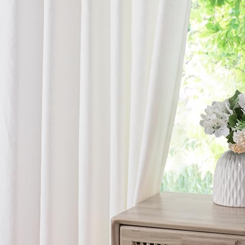 White Pinch Pleated Curtain Panel 34x84x2 for Living Room