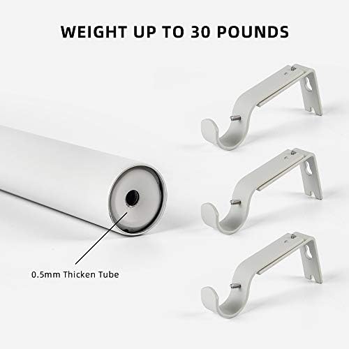Adjustable Single Curtain Rod 1 Inch Diameter Weathered White