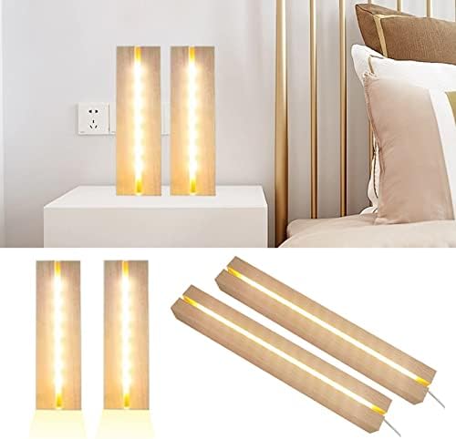 2 Pcs 1181 Inch Wooden LED Light Display Pedestal with USB Switch