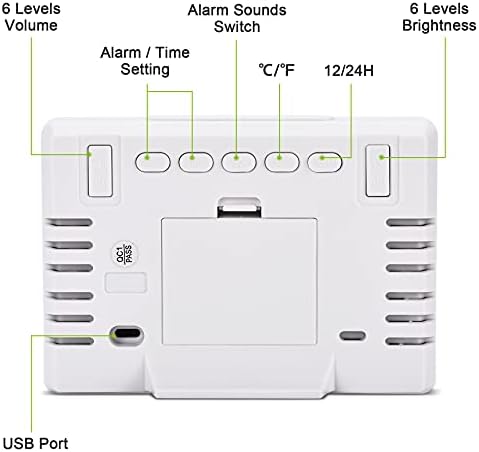 Amgico Digital Alarm Clock with Snooze - 63 Inch LED