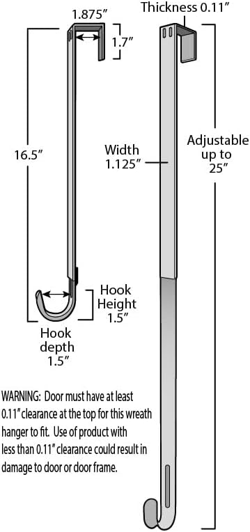 Haute Decor Adjustable Length Wreath Hanger - 20 Lb Capacity
