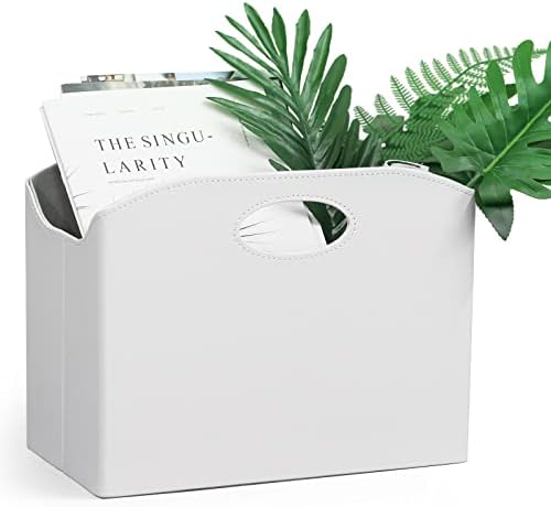 EZDeco Foldable Magazine Holder Floor PU Leather Organizer